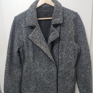Banana Republic Gray Heather Knit Asymmetrical Zip Jacket Women's size L